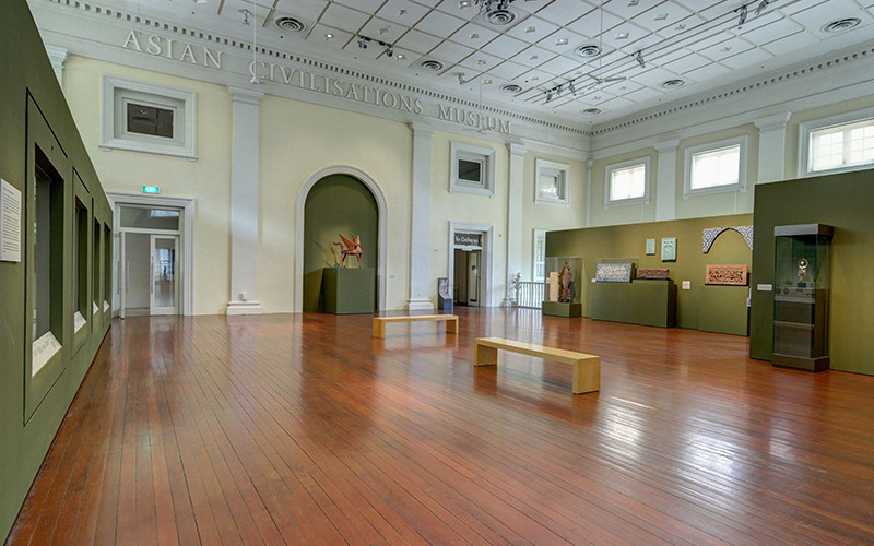 Main exhibition room at the Asian Civilisations Museum, Singapore.