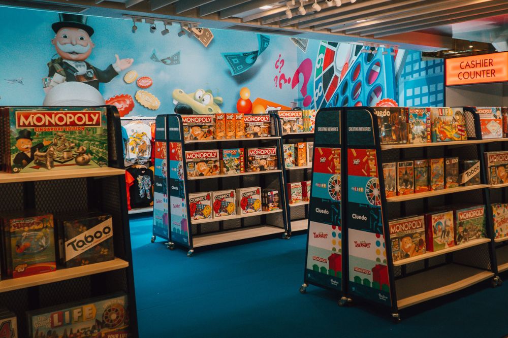 Pop-up store selling games from Hasbro Gaming at Changi Airport Terminal 3 Basement 2