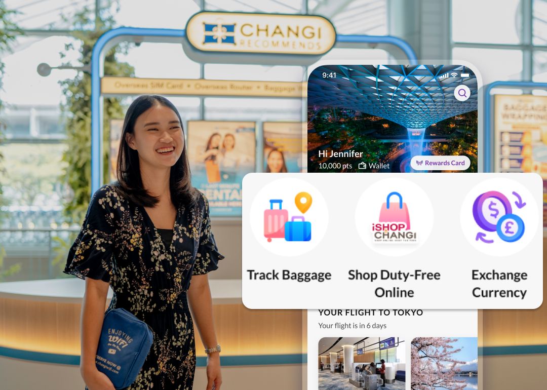 shopping and change currency at singapore changi airport via changi app