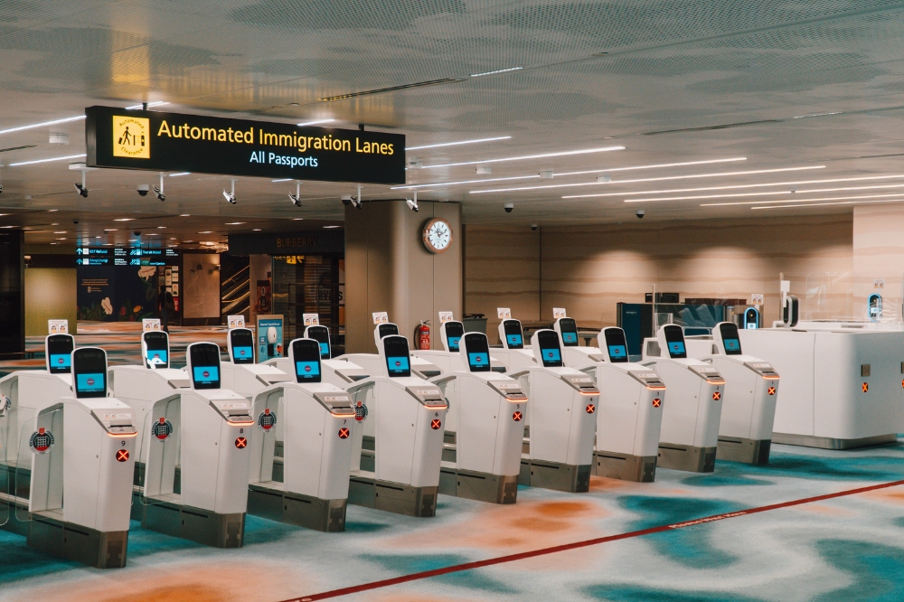 Automated immigration lanes in Changi Airport