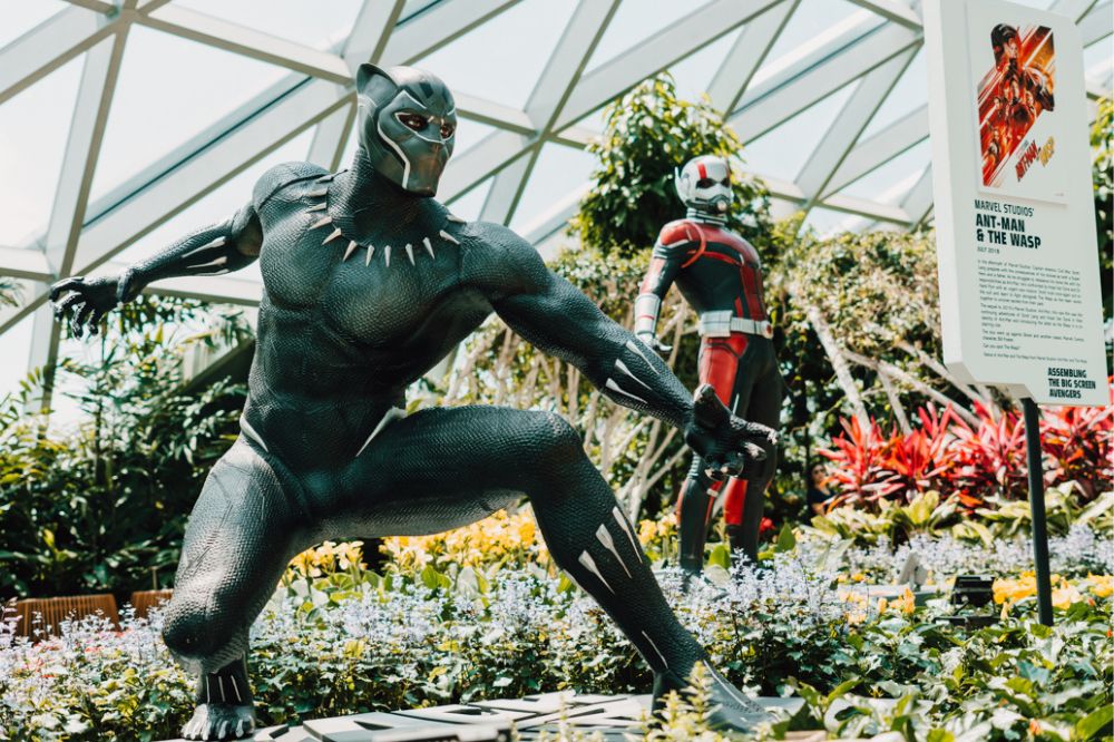 black panther, ant man, marvel avengers, petal garden at canopy park, jewel changi airport