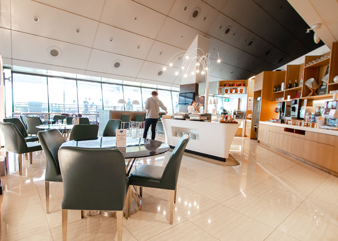 Ample food options available at pay-per-use lounges