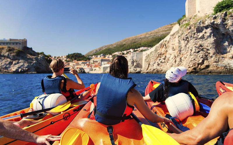 Kayakers exploring the Adriatic Sea