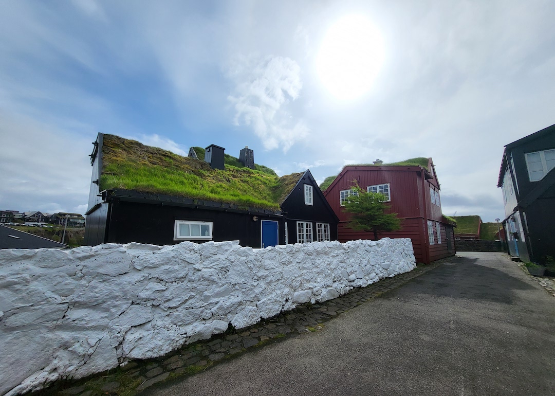 turf roof houses offering thermal insulation against chilly weather in the faroe islands