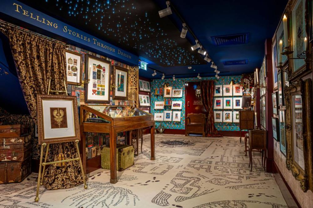 The House of MinaLima in London that showcases many of the art of Harry Potter and Fantastic Beasts films.