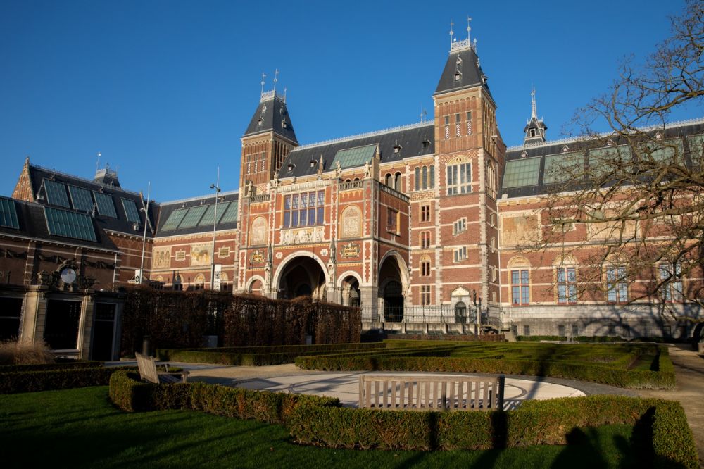 The exterior of Rijksmuseum, the national museum of Netherlands in Amsterdam