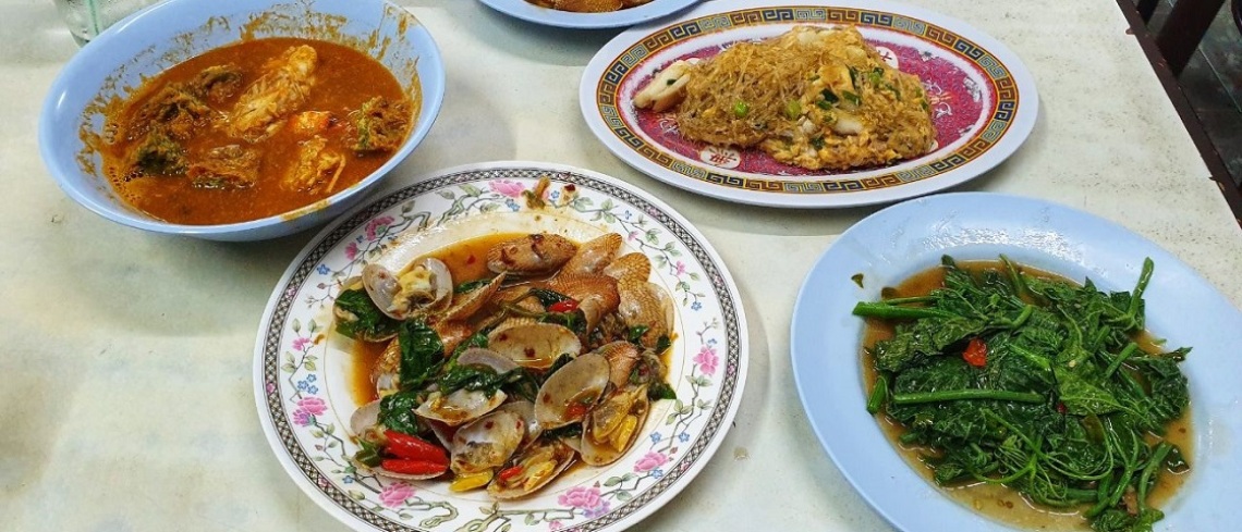 Thai dishes on a table