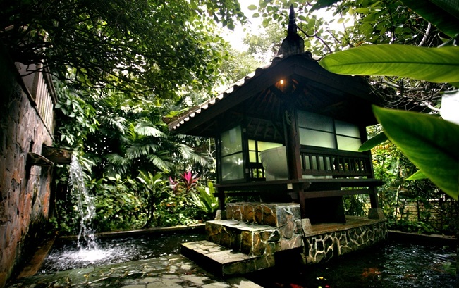 A pavilion at Tempat Senang Spa Resort