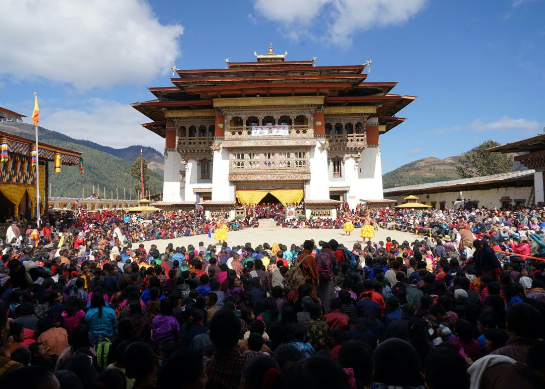 festival at bhutanese monastery