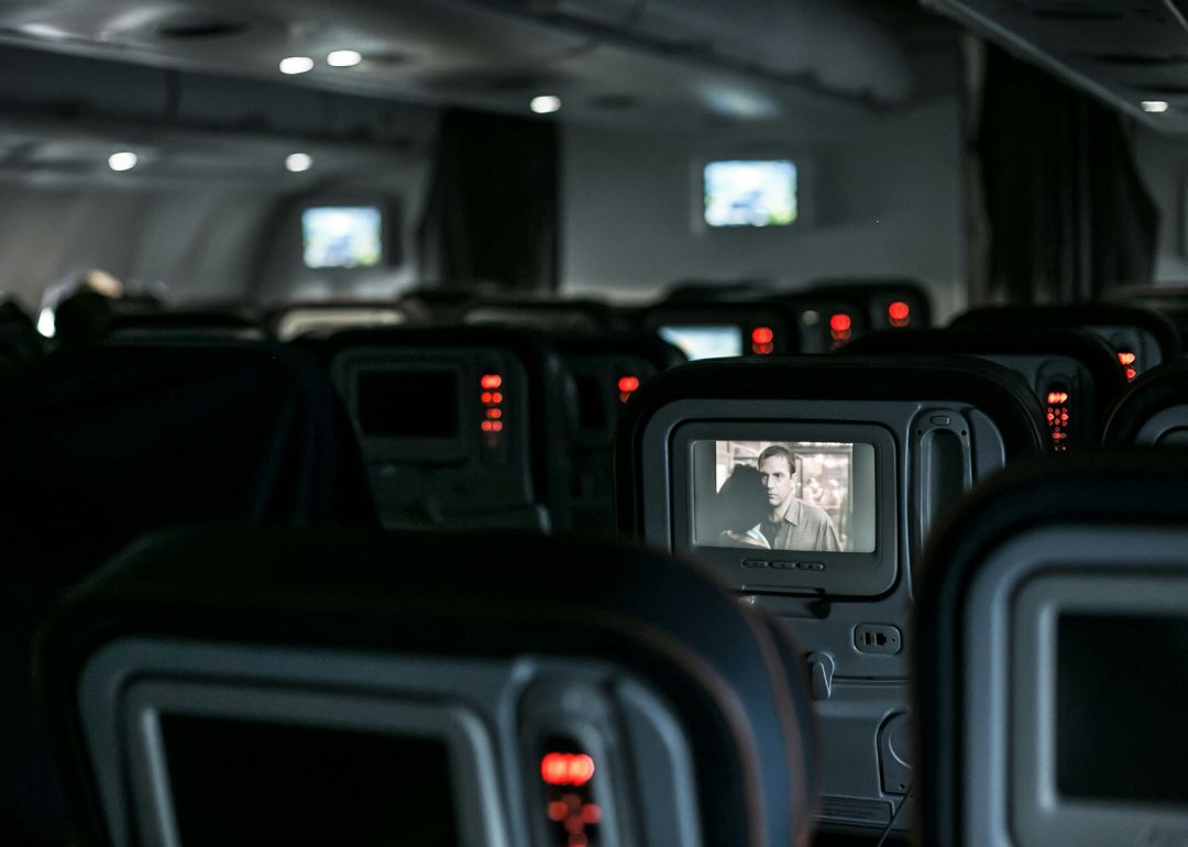 airplane entertainment screen on a codeshare booking