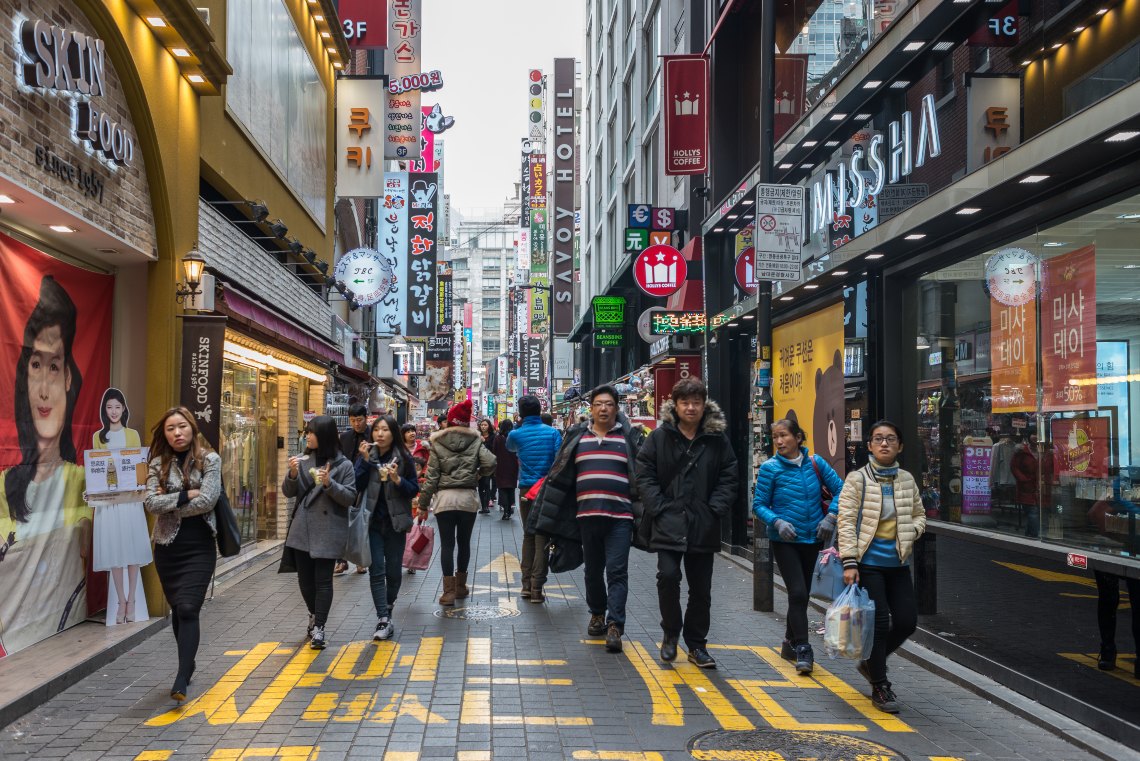 the streets of hongdae is just as popping as the gangnam district, seoul, south korea