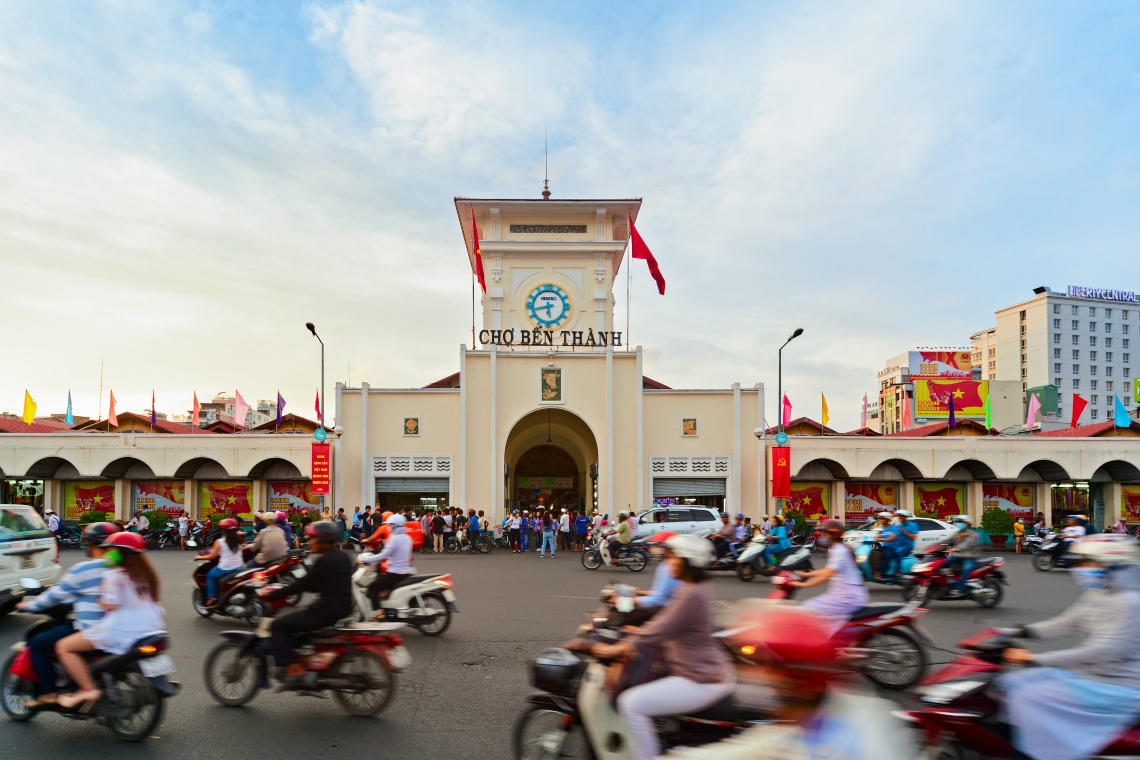  located in District 1, the bustle of the traffic is reflective of that in the Ben Thanh Market, ho chi minh city