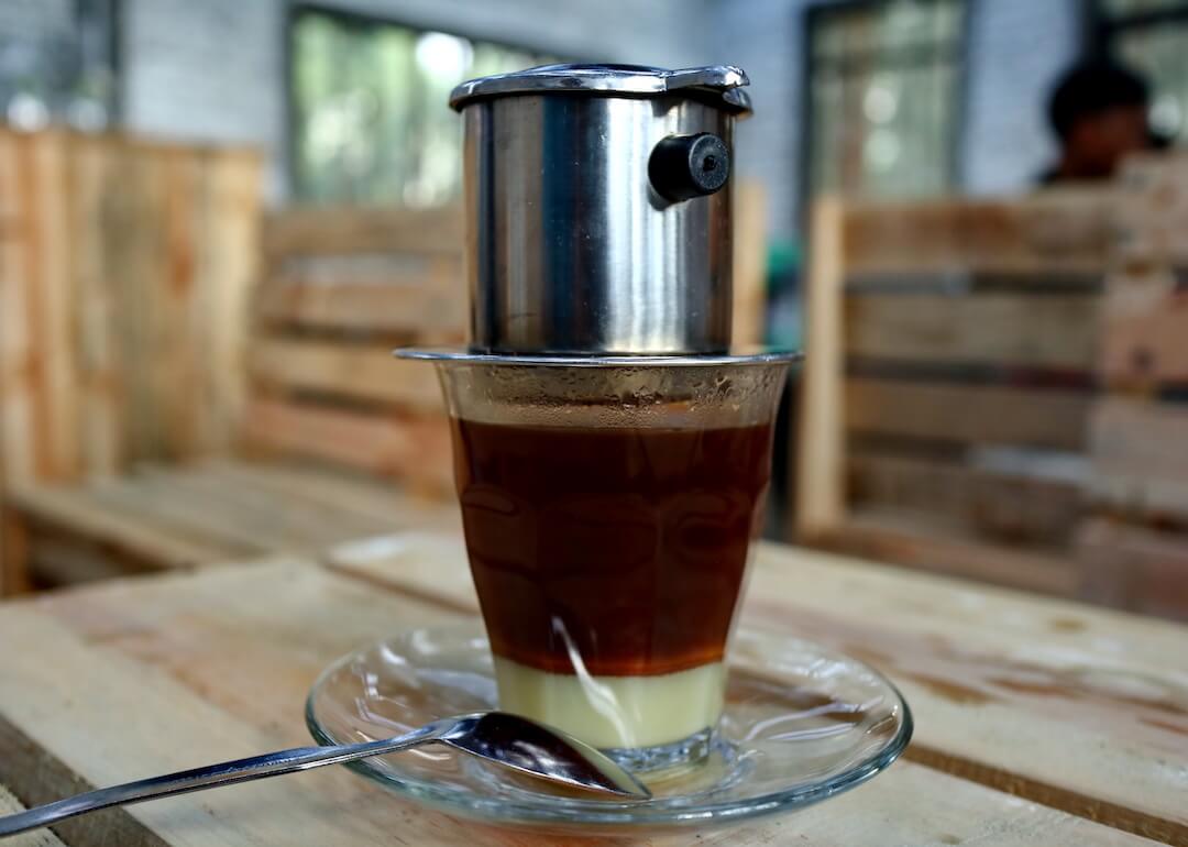 A cup of Vietnamese drip coffee