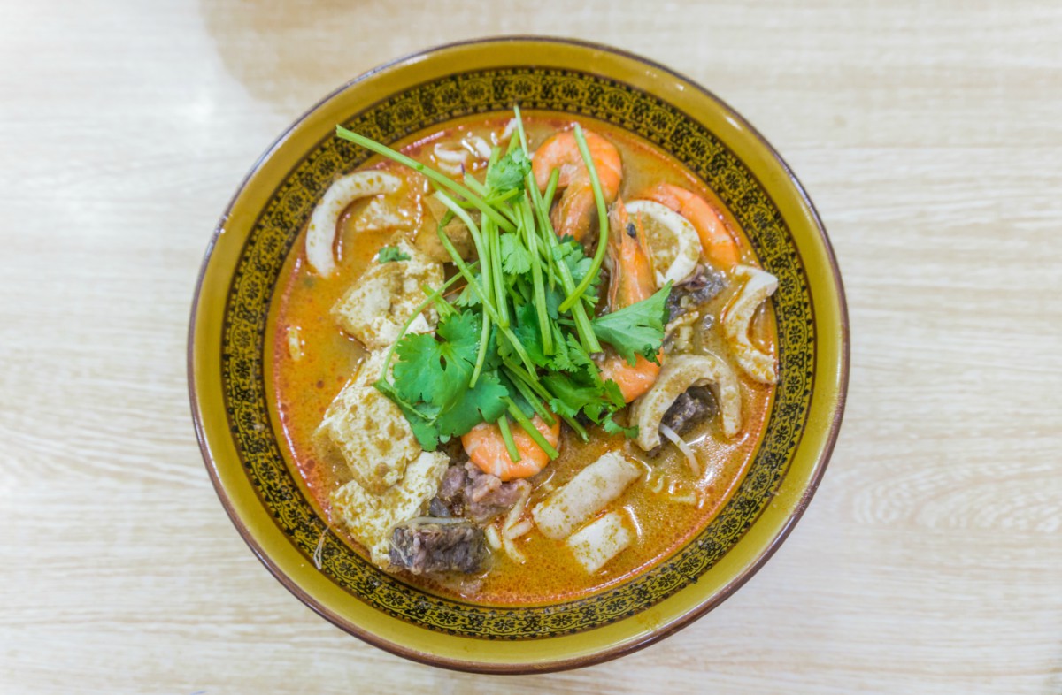 Sha Cha Noodles in a bowl