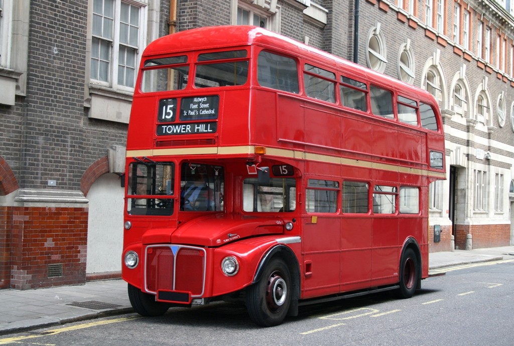 iconic red london bus, united kingdom