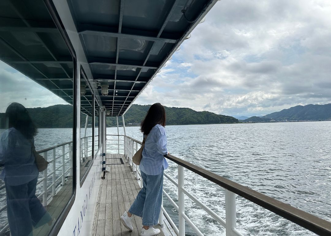 a boat ride in northern kyoto, perfect for sightseeing