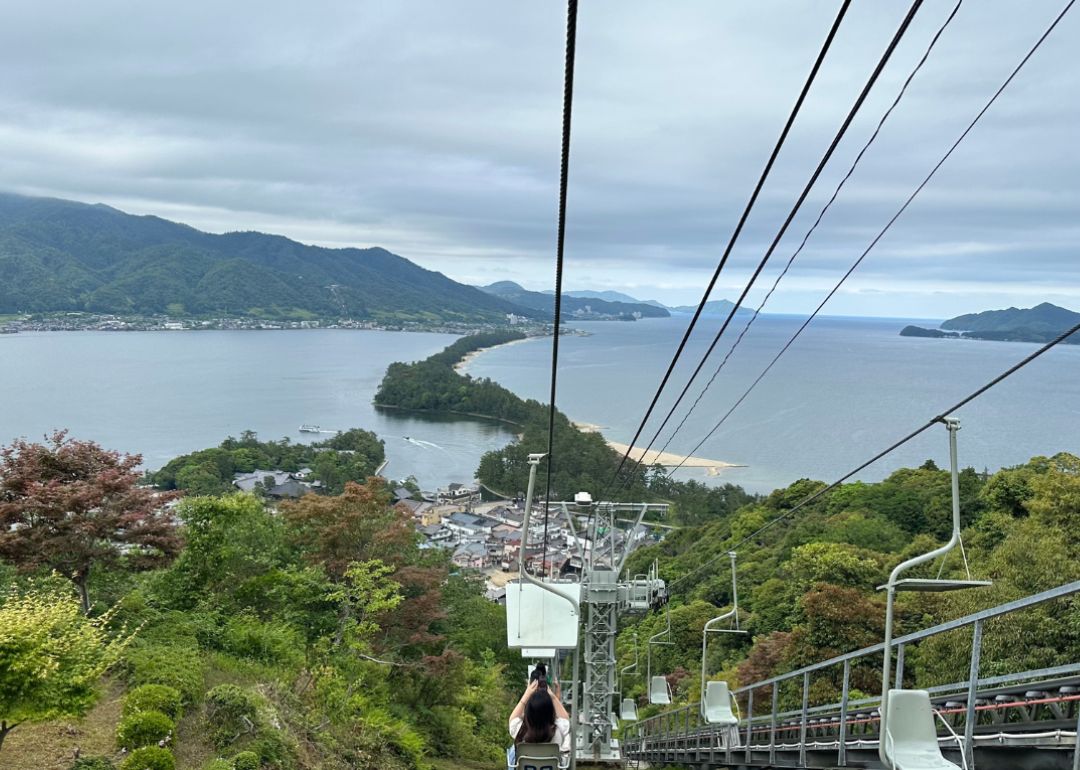 sea view of miyazu bay and amanohashidate from the chairlift