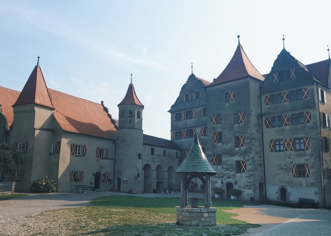 facade of harburg castle, germany