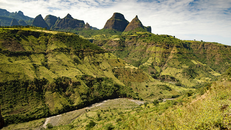 World Unesco Heritage site Simien Mountains National Park in Northern Ethiopia