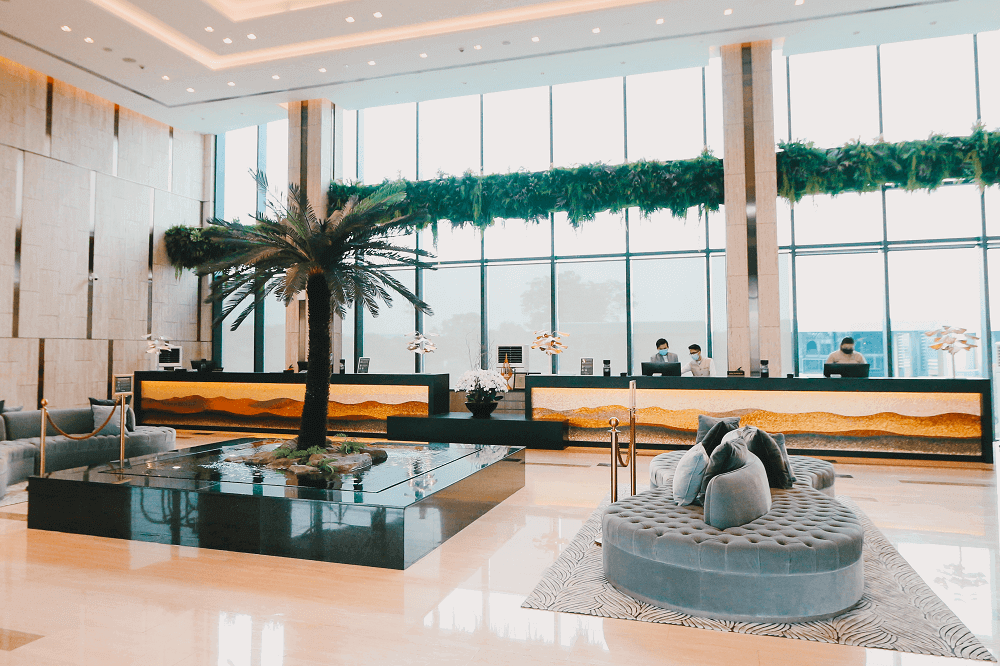 the reception area in dusit thani laguna singapore 