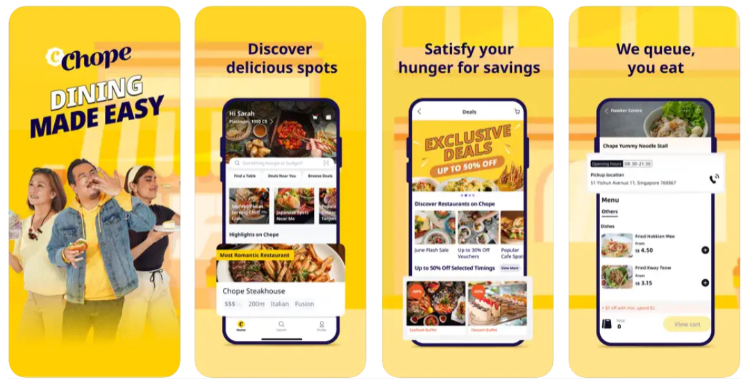 Chope Mobile App, Food reservation app