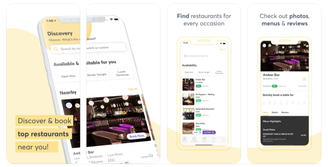 Quandoo Mobile App, Food reservation app