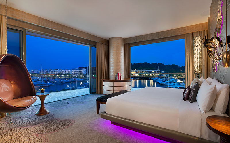 Room with views of the South China Sea at W Singapore – Sentosa Cove