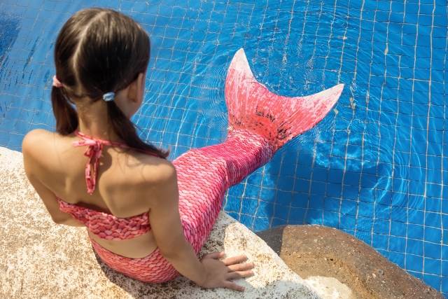 A mermaid swimming in water