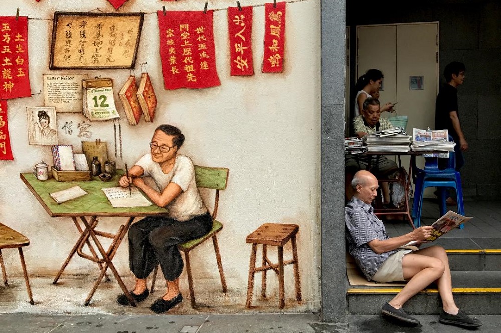 the letter writer in chinatown singapore