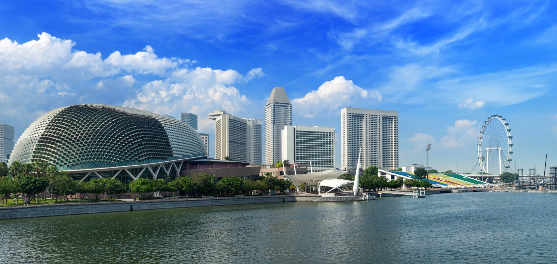 The Esplanade and the Singapore skyline